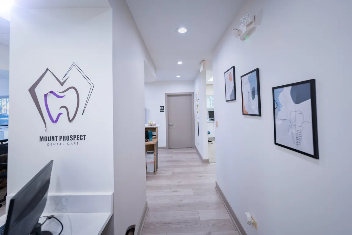 Hallway leading to the treatment rooms at Mount Prospect Dental Care